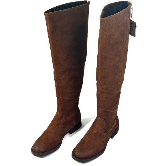 Born Borman Knee High Distressed Rust Suede Fashion Boots Womens 8.5M New $265 - Picture 1 of 12
